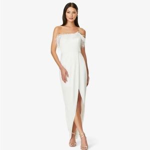 BRIDAL Adrianna Papell Strapless Gown with Draped Skirt in Ivory